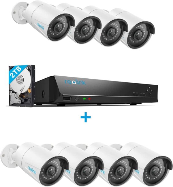 Reolink 5MP PoE Security Camera System Bundle, 8pcs