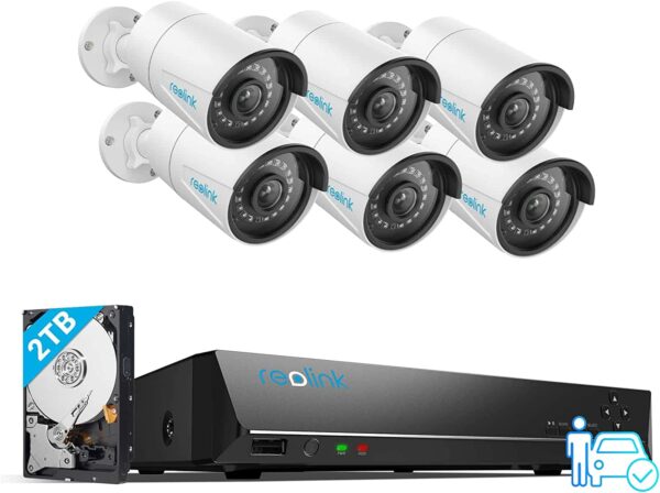 REOLINK 8CH 5MP Home Security Camera System, 6pcs